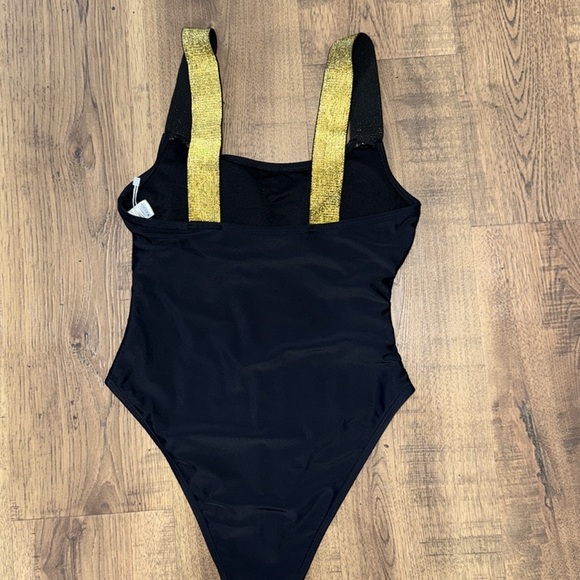 JESSLEA Black Swimsuit with Gold Straps size M - Picture 5 of 9